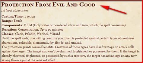 protection from good and evil 5e wikidot